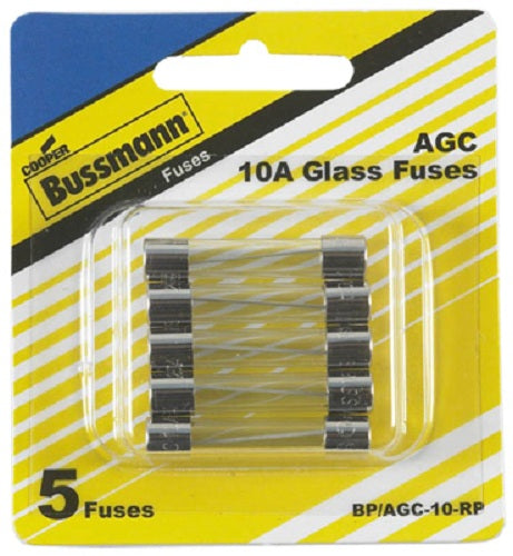 Cooper Bussmann BP-AGC-10-RP Fast-Acting Glass Tube Ferrule Fuse, 10A, 250V