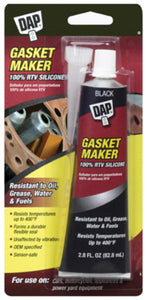 Dap® 00686 Gasket 100% RTV Silicone Sealant, 2.8 Oz, Black