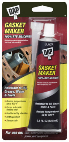 Dap® 00686 Gasket 100% RTV Silicone Sealant, 2.8 Oz, Black