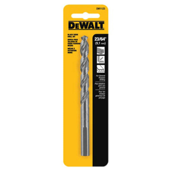 DeWalt® DW1123 Black Oxide 135-Degree Split Point Drill Bit, 23/64"