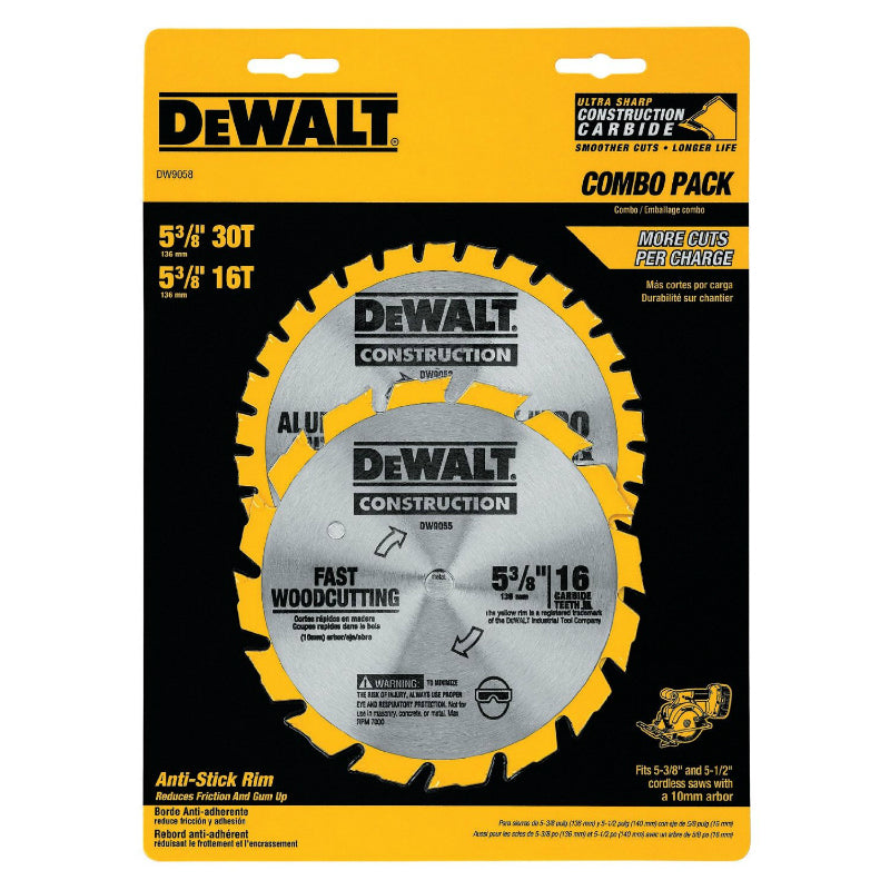 DeWalt® DW9058 Cordless Blade Combo Pack, 5-3/8"