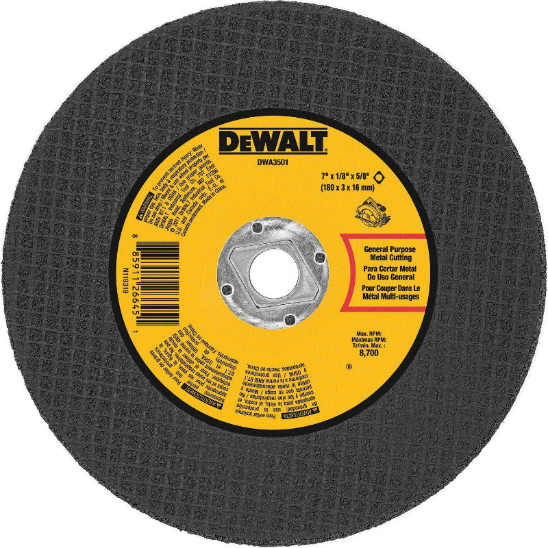 DeWalt® DWA3501 Metal Cutting Abrasive Saw Blade, 7" x 1/8" x 5/8"
