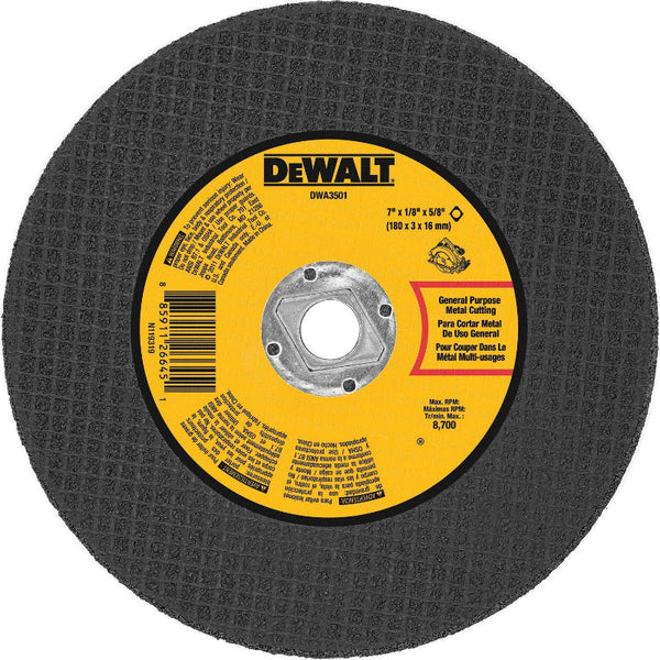DeWalt® DWA3501 Metal Cutting Abrasive Saw Blade, 7" x 1/8" x 5/8"