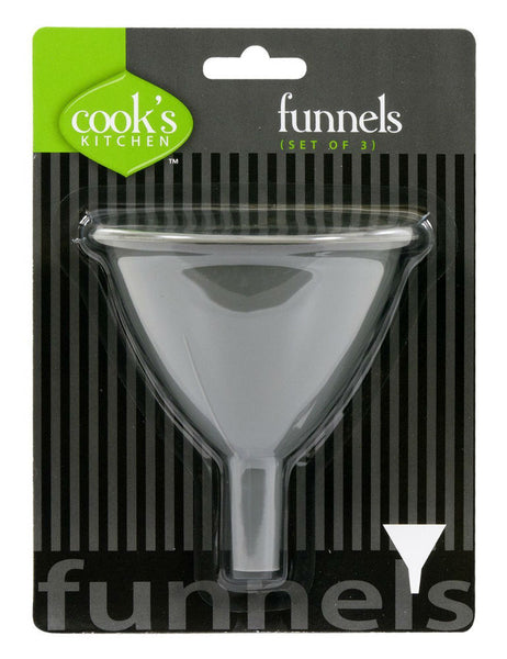 Cook's Kitchen 8222 Plastic Funnels, Set of 3