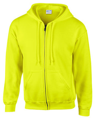 Gildan Zip Hooded Sweatshirt Extra Extra Large, Safety Green