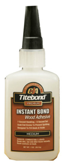Titebond 6211 Instant Bond Medium Set Thin Wood Glue, 2 Oz