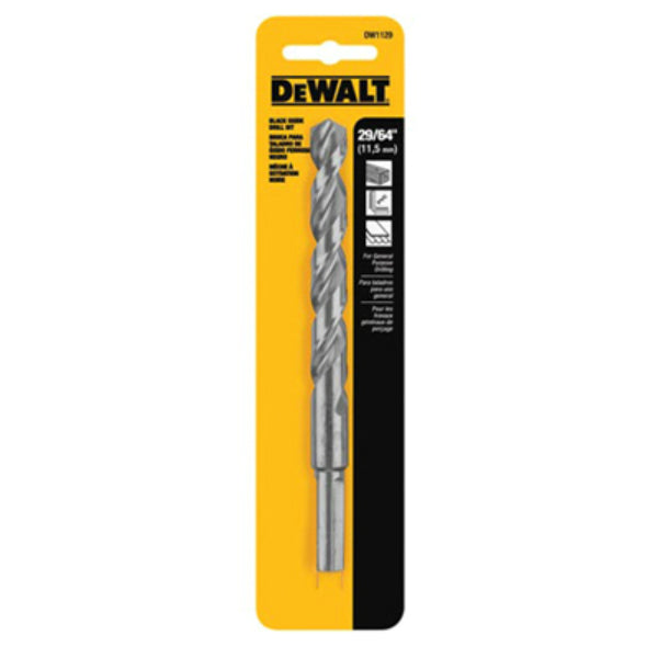 DeWalt® DW1129 Black Oxide 135-Degree Split Point Drill Bit, 29/64"