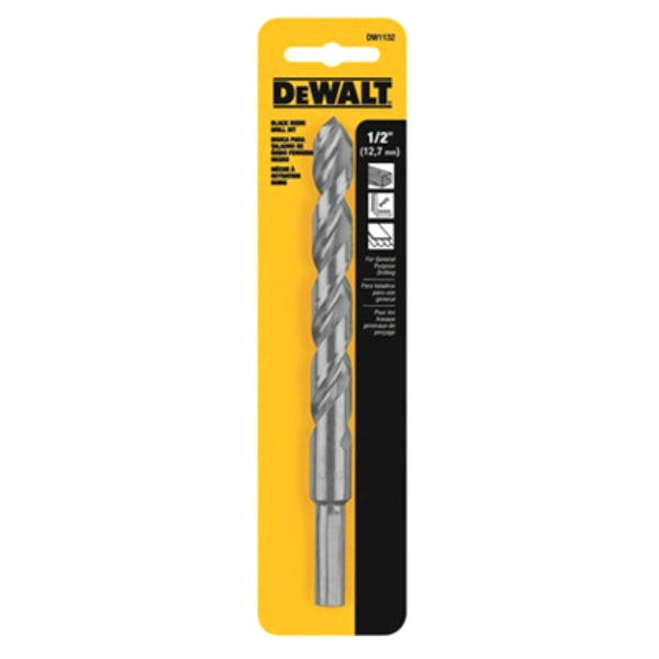 DeWalt® DW1132 Black Oxide 135-Degree Split Point Drill Bit, 1/2"