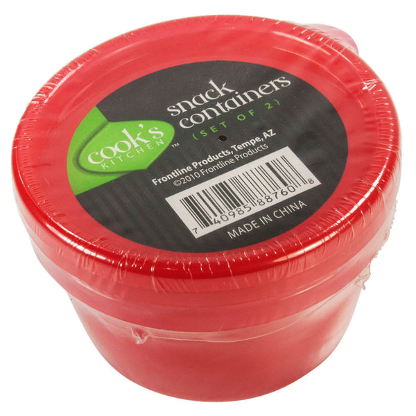 Cook's Kitchen™ 8860 Plastic Snack Container, Assorted Colors, 2-Pack