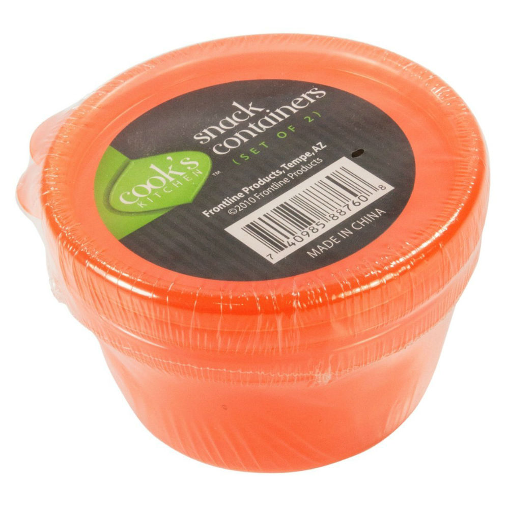 Cook's Kitchen™ 8860 Plastic Snack Container, Assorted Colors, 2-Pack