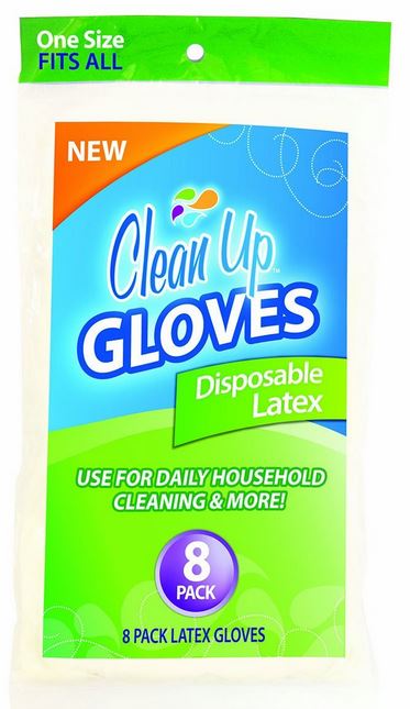 Clean Up™ 8879 Disposable Latex Gloves, 8-Pack