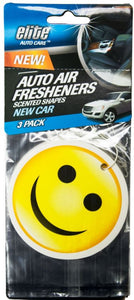 Elite Auto Care™ 8995 Scented Shapes Auto Air Freshener, New Car, 3-Pack