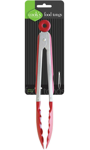 Cook's Kitchen 8228 Food Tongs with Easy Grip, Assorted Colors