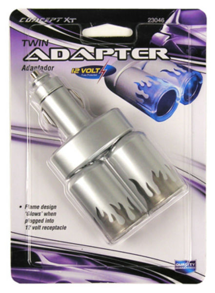 Custom Accessories 23046 Lighted Socket Adapter with Glowing Blue Flames, 12V