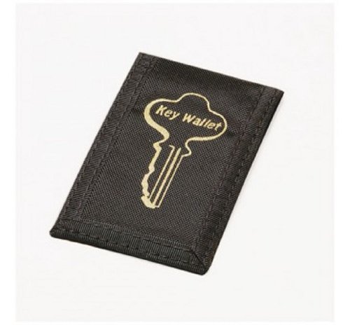 Hy-Ko KC168 Stick-On Key Wallet, 4" x 2-5/8", Black