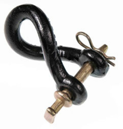Double HH 24024 Black Painted Twisted Clevis with Pin & Clip, 3/4" x 3-1/2"