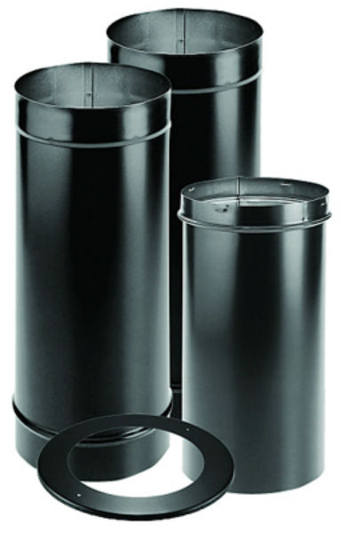DuraVent® 6DBK-KSP DuraBlack Stove Pipe Kit, 6", Painted Black