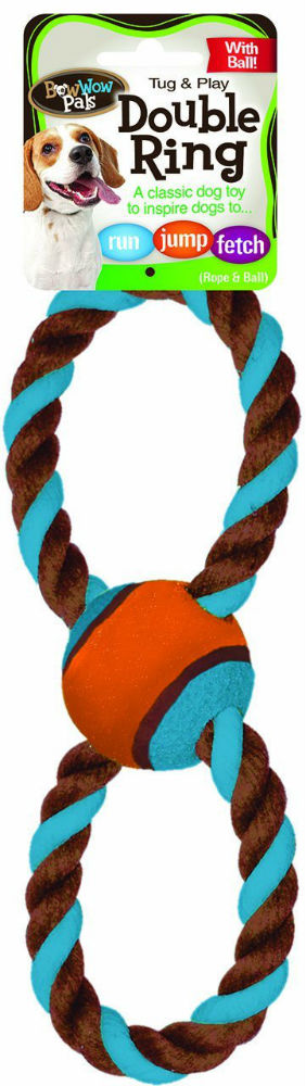 Bow Wow Pals™ 8829 Double Ring with Tennis Ball Dog Toy