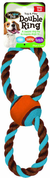 Bow Wow Pals™ 8829 Double Ring with Tennis Ball Dog Toy