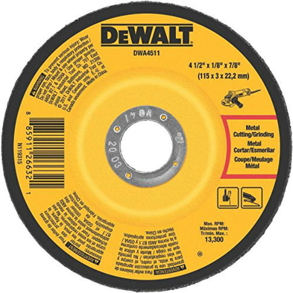 DeWalt® DWA4511 Metal Grinding Wheel, 4-1/2" x 1/8" x 7/8"