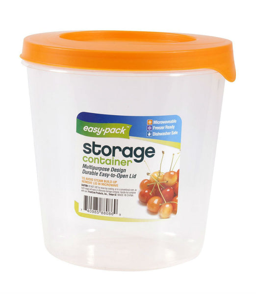Easy Pack™ 8086 Round Storage Container with Easy-To-Open Lid, 85 Oz