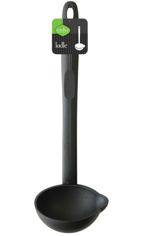 Cook's Kitchen 8249 Nylon Ladle Spoon, Black, 15"