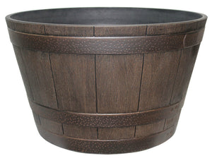 Southern Patio HDR-001225 High Density Resin Whiskey Barrel Planter, 20.5"