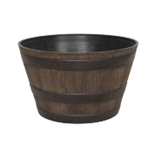 Southern Patio HDR-005063 High Density Resin Whiskey Barrel Planter, 15.5"