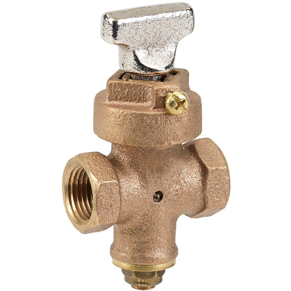 Homewerks® 225-2-34-34 Threaded Ground Key Stop & Drain Valve, FIP x FIP, 3/4"