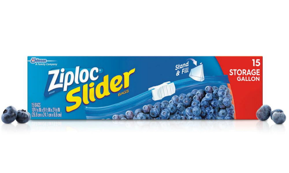 Ziploc 02204 Gallon Slide Stor Bag 15 Pack: Covered Storage Large Over 2  Liters or 68 Ounces (025700022046-2)