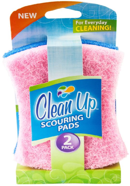Clean Up™ 8845 Light-Duty Scouring Pads, 2-Pack