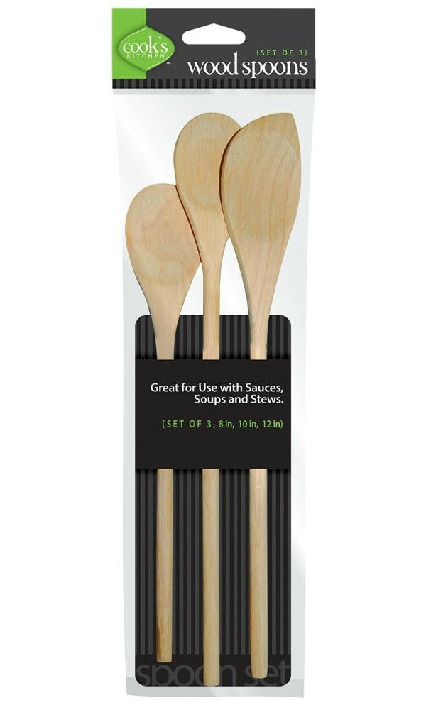 Cook's Kitchen™ 8862 Wood Spoons, 3 Pack