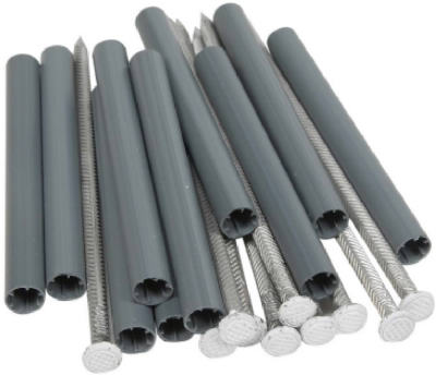 Amerimax 33044 Spike & 5" Black Plastic Ferrule, 7", White, 10-Pack