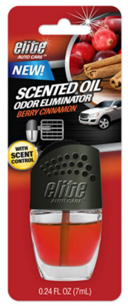 Elite Auto Care™ 8916 Scented Oil Odor Eliminator Air Freshener, Berry Cinnamon