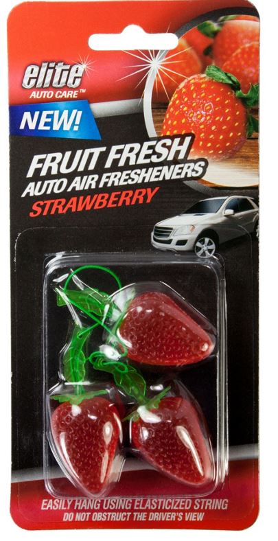 Elite Auto Care™ 8989 Fruit Fresh Auto Air Freshener, Strawberry