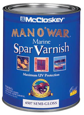 Valspar 6507-05 Man O' War Semi Gloss Spar Varnish, 1 qt