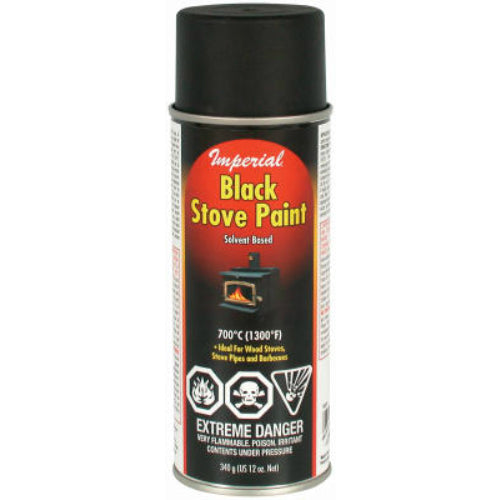 Imperial KK0197 Hi Temperature Spray Paint, Matt Black Finish, 12 Oz