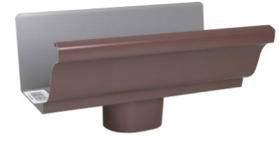 Amerimax 1901019 Galvanized Steel End with Drop for 4" Gutter, Brown, 4"