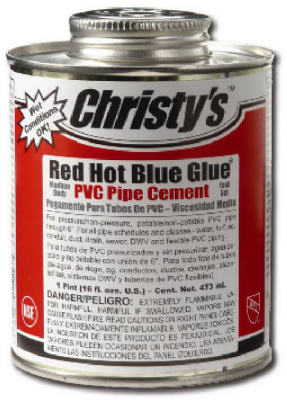 T. Christy Enterprises Red Hot Blue Glue PVC Cement,  8 oz