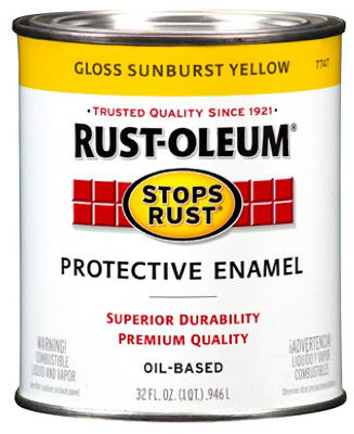 Rust-Oleum® 7747-502 Stops Rust® Protective Enamel, 12 Oz, Sunburst Yellow