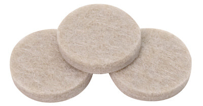 Magic Sliders 63414 Round Heavy Duty Self Stick Felt Pad, 1", Oatmeal, 16-Pack