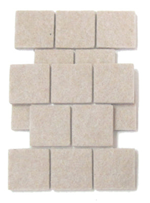 Magic Sliders® 63424 Oatmeal Square Self Stick Felt Pad, 1", 16-Pack