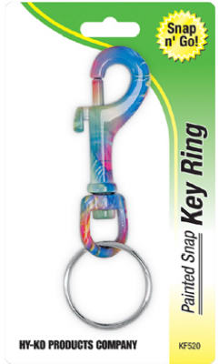 Hy-Ko KF520 Painted Snap Key Ring, Assorted Color