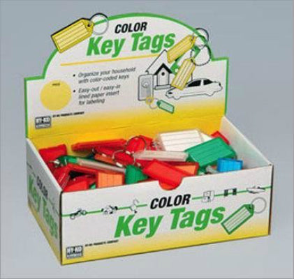 Hy-Ko KB143-100 Key I.D. Tag with Split Ring, Assorted Colors, 100-Pack