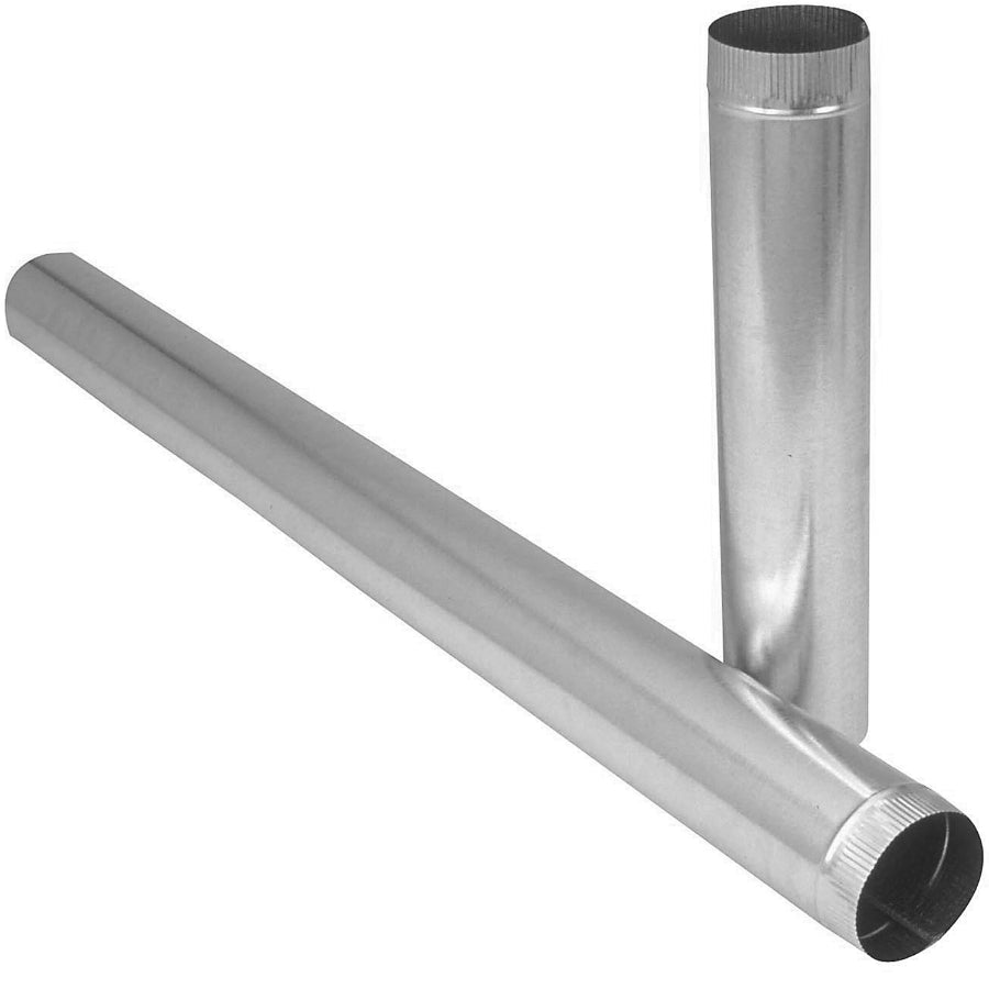 Imperial GV0356 Galvanized Furnace Round Pipe, 28 Gauge, 4" x 24"