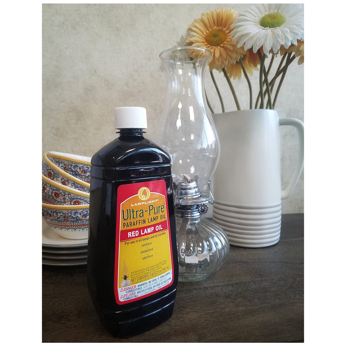 Ultra-Pure 60012 Paraffin Smokeless Lamp Oil, Red, 32 Oz
