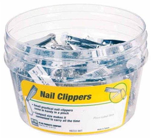 Hy-Ko KB222-BKT Nail Clippers with Beaded Chain In Bucket, 40-Piece