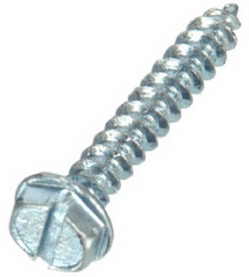 Hillman 70325 Hex Washer Head Slotted Sheet Metal Screw,  #12 x 2", 100-Pack