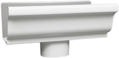 Amerimax 33010 Galvanized-Steel End Piece 5" with 3" Drop, White