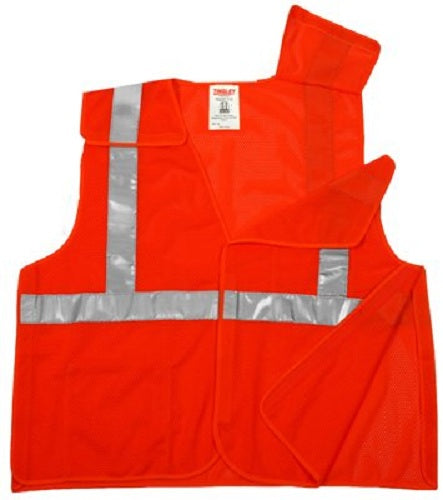 Tingley V70529-4X-5X 5-Point Breakaway Safety Vest, 4XL/5XL, Fluorescent Orange